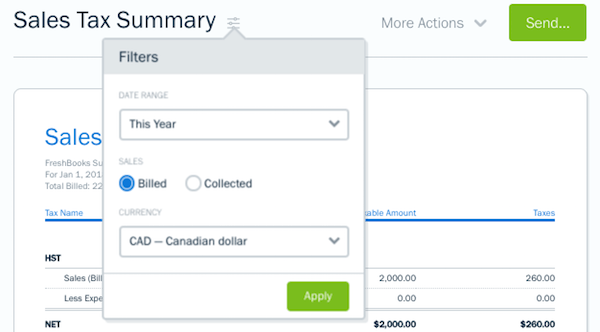 Sales Tax Summary