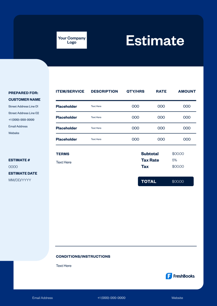 Electrical Estimate Template - Style 6