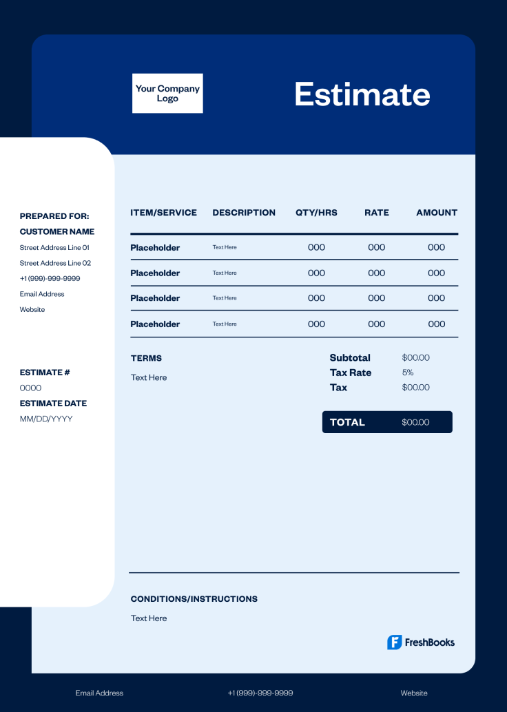 Electrical Estimate Template - Style 7